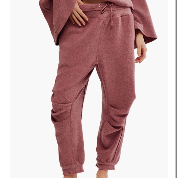 Free People Mauve Day Off Fleece Joggers - Picture 2 of 7